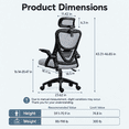 thumbnail image 4 of JaxSteam Ergonomic Office Chair High Back Mesh Desk Chair with Headrest Adjustable Armrest Height,Black-Gray, 4 of 7