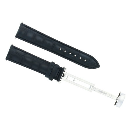 - 20MM LEATHER WATCH STRAP BAND DEPLOYMENT CLASP GIRARD PERREGAUX D/BLUE 1A