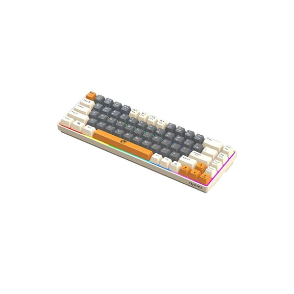 AKKHOO 68-Key Mini USB Wired Gaming Keyboard, in Multiple Colors, with RGB Lighting, Suitable for Windows PC Gamers, Desktop Computers and Laptops.