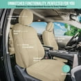 thumbnail image 2 of For 2021-2024 Toyota Sienna FH Group PU Leather Custom Fit Waterproof Car Seat Covers - Solid Beige Front Seats, 2 of 4