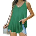thumbnail image 2 of Gibobby Mujeres Color sólido causal camisa O cuello Sleeveless T camisas Casual Tank Tops Fashion elegante camiseta de Top(Verde,M), 2 of 5