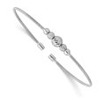 thumbnail image 1 of Diamond2Deal 925 Sterling Silver Rhodié D / C Manchette Perlée Bangle for Women, 1 of 6