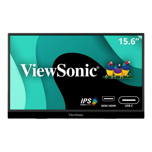 ViewSonic VX1655 - LED monitor - 16" (15.6" viewable) - portable - 1920 x 1080 Full HD (1080p) @ 60 Hz - IPS - 250 cd/m�� - 800:1 - 4 ms - Mini HDMI, 2xUSB-C - speakers