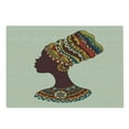 thumbnail image 2 of Tribal Cutting Board, Woman in Traditional Fashion Dress Portrait Glamour Graphic, Decorative Tempered Glass Cutting and Serving Board, Large Size, Cream and Brown, by Ambesonne, 2 of 5
