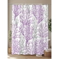 thumbnail image 4 of Fsddascl Purple Gray Coral Coastal Shower Curtain Set - 48" x 72" Washable Bathtub Curtain with 12 Hooks, Summer Beach Seaside Nautical Waterproof Fabric Stall Shower Curtains for Bathroom/Bathtub, 4 of 6
