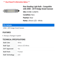 thumbnail image 2 of Rear Reading Light Bulb - Compatible with 2008 - 2019 Dodge Grand Caravan 2009 2010 2011 2012 2013 2014 2015 2016 2017 2018, 2 of 2