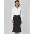 thumbnail image 2 of DARING DIVA Women's Elegant Knee Length Fishtail Pencil Skirt L Black, 2 of 6