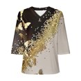 thumbnail image 5 of Fiudx Ofertas Flash Del Día Solo En Línea Blusa de Manga Larga de Verano con Cuello En V para Mujer, Sexy, Casual, con Estampado Regular, 5 of 5