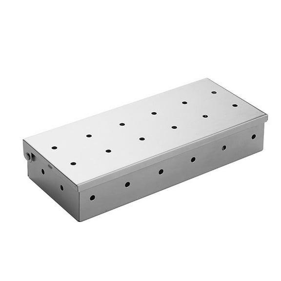 Stainless Steel BBQ Charcoal Box - Large Capacity, Easy Open/Close, Portable Grill Accessory for Outdoor Cooking, Camping, Picnics (22x9.5x4.3cm)