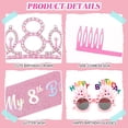 thumbnail image 3 of Decoraciones de Cumpleaños, Kit de Sash y Corona con Brillo con Gafas de Sol de Feliz Cumpleaños, Corona de Princesa Tiara y Accesorio de Atuendo para Fiesta de Sash, 3 of 5