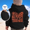 thumbnail image 2 of Oiyii Little Girls' Floral Letter Pullover Hoodie Back Graphic Long Sleeve Casual Hooded Sweatshirt Fashion Pullover Top,Black, 2 of 4