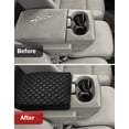 thumbnail image 3 of KBH Ford Armrest Cover for 2004-2010 F150 with 40/20/40 Split Bench Jump Seat, Black Leather Middle Console Cover Cushion Pad for F150 Accessories Interior, 3 of 7