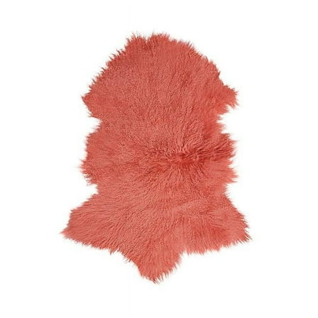 BS Trading Rug H-TIB-11-H No.11 Tibetan Whole Hide Pelt, Coral