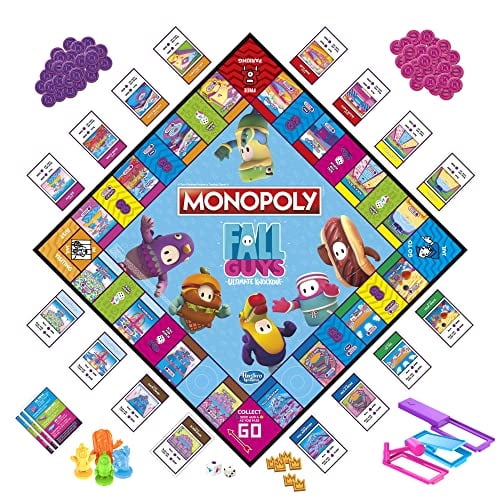 Juego de mesa Monopoly Fall Guys Ultimate Knockout Edition para jugadores de 8 años en adelante