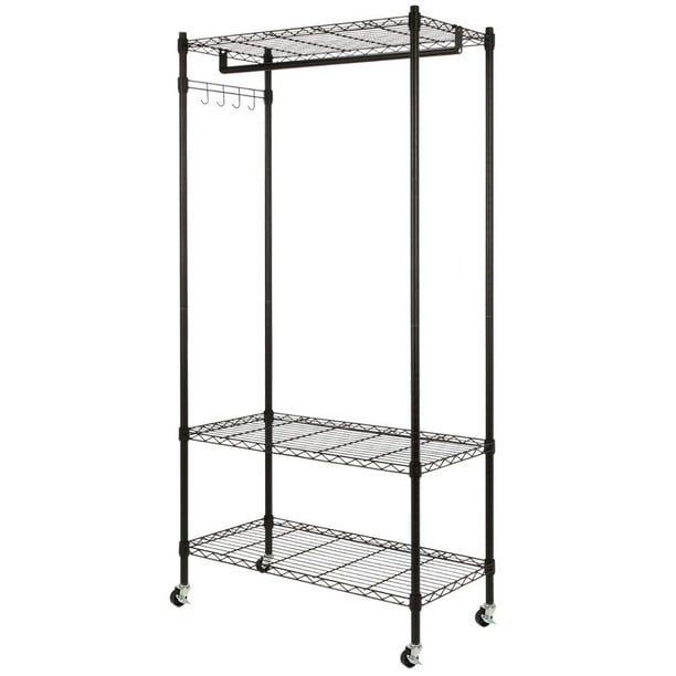 Homegear Wire Garment Rack / Cupboard Closet Shelving Unit Walmart