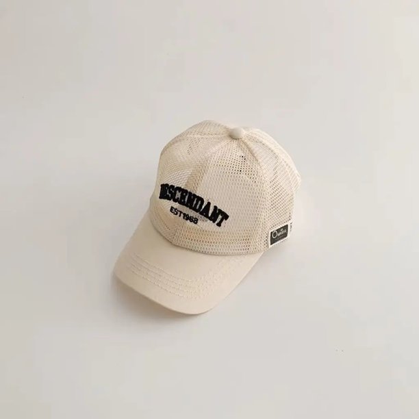 Gorra de pico de pato de malla fina y transpirable de verano para niños y niñas, protección solar de viaje para bebés, gorra de bola con letras de estilo coreano