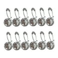 thumbnail image 4 of KALLORY White Decorative Shower Curtain Hooks with Rhinestones for Hanging 12 Pieces Stainless Steel, 4 of 8