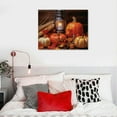 thumbnail image 4 of COMIO Autumn Canvas Prints Wall Art, Fall Pumpkins with Sunflowers Red Leaves Picture Poster for Home Decor, Autumn Harvest Pumpkins Painting Thanksgiving Gifts, 4 of 4
