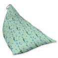 thumbnail image 2 of Floral Lounger Chair Bag, Cornflowers Field in Flourish Butterflies Flying Pastel Bloom Buds, High Capacity Storage with Handle Container, Lounger Size, Mint Green Azure Blue, by Ambesonne, 2 of 5