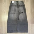 thumbnail image 1 of Womens Polyester Printed Oversized Baggy Wide Leg High Waist Full Length Jeans, 1 of 10