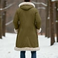 thumbnail image 5 of Mens Big Tall Shearling Coat Sherpa Fleece Lined Leather Jacket Warm Long Trench Hood Outwear for Christmas, 5 of 6