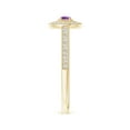 thumbnail image 3 of ANGARA Natural 0.1 Ct. Amethyst with Diamond Halo Ring in 14K Yellow Gold for Women (Ring Size: 12), 3 of 10
