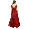 thumbnail image 2 of Bimba Women's Elegant Long Flared Wedding Bridesmaid Dress V-Neck Prom Maxi Gown, 2 of 5