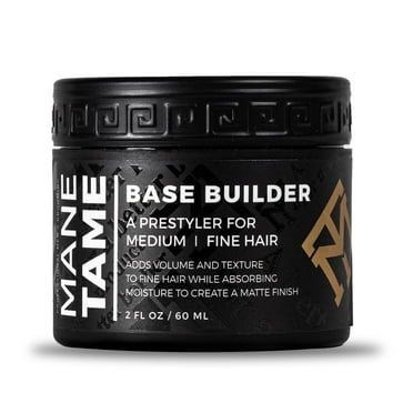 MANE TAME Base Builder 2oz - Prestyling Hair Balm for Medium - Fine Hair, Adds Volume   Texture with a Matte Natural Finish