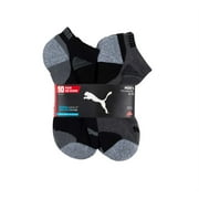 Puma Men's (Size 6-12) CoolMax Moisture Wicking 10 Pair No Show Black Socks