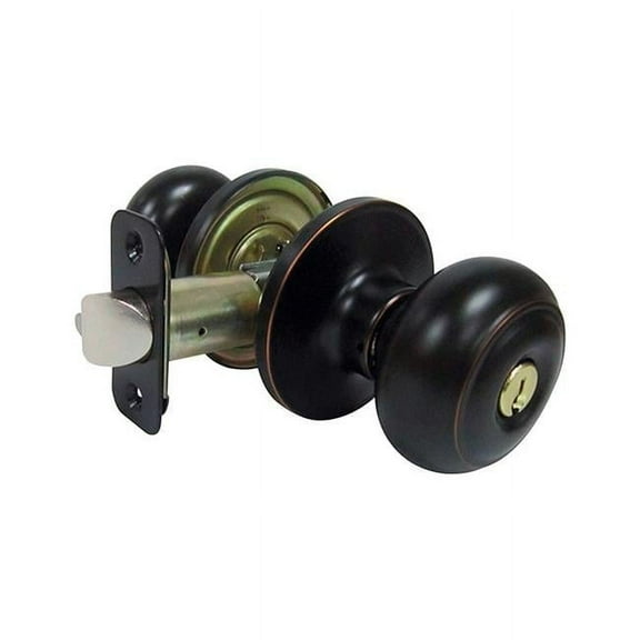 Fancy Mushroom Aged Bronze Metal Entry Knob - 3 Grade Right Handed