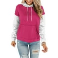 thumbnail image 4 of BangWanChi Trendy Queen Hoodie Oversized Women's Casual Patchwork Print Long Sleeve Pocket Hoodie Hooded Tops Blouse, 4 of 5