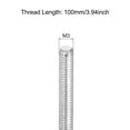 thumbnail image 2 of Lot de 30 Tige Entièrement Filetée M3 x 100mm 0.5mm Pas de Filetage Acier Inoxydable 304 Tiges Filetées à Droite, 2 of 6