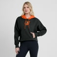 thumbnail image 4 of Women's Fanatics Black Baltimore Orioles Oversized High Hip Legacy Fleece Pullover Hoodie, 4 of 5