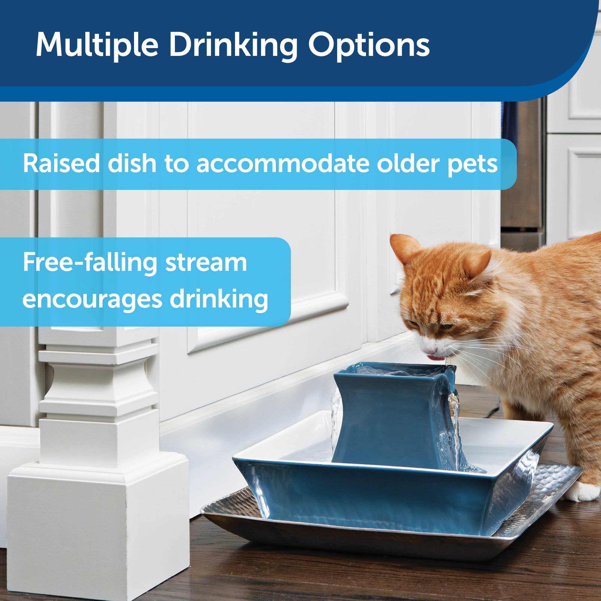 PetSafe Drinkwell Ceramic Pagoda Fountain - Himalayan Blue