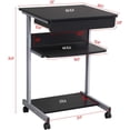 thumbnail image 3 of Mobile Computer Desk Cart, Small Rolling Laptop Desk PC Table Workstation with Drawer and Printer Shelf, Writing Desk Table for Small Space/Home Office, 3 of 8