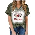thumbnail image 1 of Top de manga corta con estampado de degradado Sexy de verano para mujer con cuello en V y estampado de día regular para mujer OAVQHLG3B Store lin121212, 1 of 4