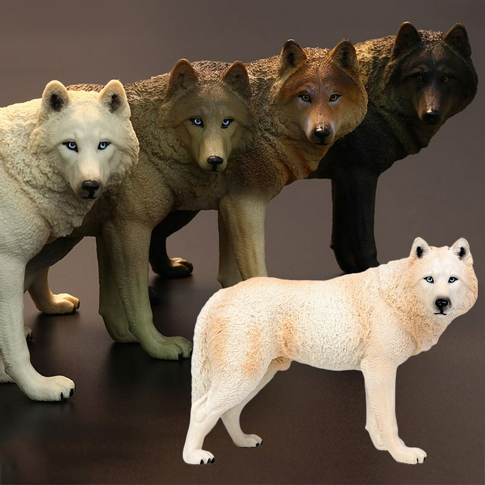 Shulemin 20cm Simulation Wolf Animal Model PVC Statue Educational Kids