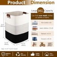 thumbnail image 4 of Laundry Hamper 96L Extra Large Laundry Basket, Woven Blanket Basket, Cotton Woven Storage Hamper with Handles for Living Room, Large Baskets for Pillows, Blankets, Clothes-Gradient Black, 4 of 7