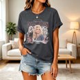 thumbnail image 5 of Women's Dolly Shirts Retro Country Dolly Graphic Tee, Loose‑Fit Cotton Blend Unisex Short Sleeve Casual Home Wear Shirt Tops XXL, 5 of 5