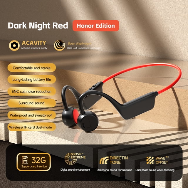 Typpkmm Wireless Sports Open-Ear Air Conduction Headphones