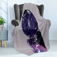 thumbnail image 4 of Outer Space Soft Flannel Fleece Blanket, Exposure of Cosmonaut Star Clusters Celestial Cosmic Body Side Graphic Design, Cozy Plush for Indoor and Outdoor Use, 50" x 70", Pink Purple, by Ambesonne, 4 of 5