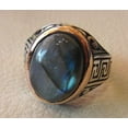 thumbnail image 3 of Labradorite Mans Ring, Natural Blue Fire Labradorite, Unisex Ring, Silver Jewelry, 925 Silver Ring, Birthday Gift, Heavy Men Ring, Arabic Design, Ottoman Style Ring, Christmas, Turkey Mens Signet Ring, 3 of 6