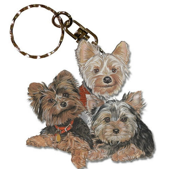Yorkshire Terrier Keychain, Souvenir Key Holder, Dog Charm Tag, Pet Key Rings Craft Ornaments, Wooden Die-Cut