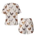 thumbnail image 6 of Wukai Various Chicken Women's Pajama Set,Short-Sleeve Top and Shorts with Elastic Waistband and Pockets for Loungewear, Yoga, and Casual Wear-Small, 6 of 8