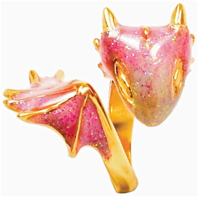Anillo De Dragón De Topacio, Anillo Abierto De Dragón Gótico Ajustable, Anillo De Dedo Chapado En Oro De Latón Para Mujeres Y Hombres Advancent AP006763-02