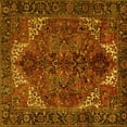 thumbnail image 1 of Ahgly Company Machine Washable Indoor Square Persian Yellow Traditional Area Rugs, 7' Square, 1 of 4