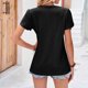 thumbnail image 5 of Fiudx Camisas para Mujer Blusa Holgada de Manga Corta con Cuello En V a La Moda para Mujer, 5 of 5