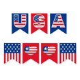 thumbnail image 4 of Aojekbee Independence Day National Day Banner Flag Red White Blue Stars Stripe Print Pennant Banner 4th of July Holiday Decorations, 4 of 7