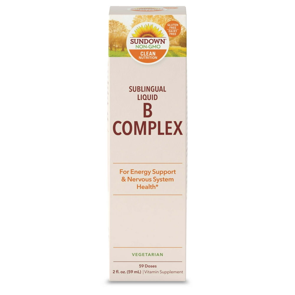 Sundown Naturals Vitamin B Complex Sublingual Liquid, 2 Fl Oz, 59 Doses