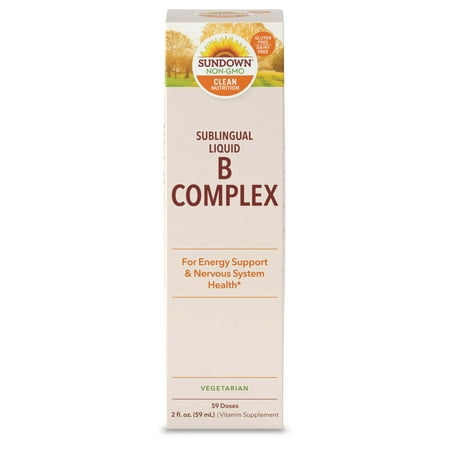 Sundown Naturals B Complex with B-12 Sublingual Liquid Vitamin Supplement, 2 fl